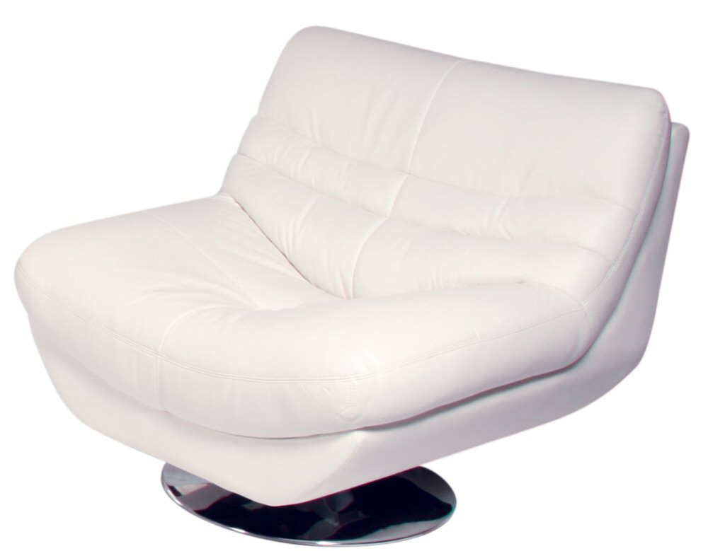 Carmen Leather Armchair Single Seat White - Click Image to Close